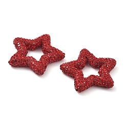 Звездообразные полимерные глиняные бусины со стразами CLAY-NH0001-06B