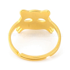 201ステンレススチール製調節可能な女性用リング  動物  猫の形  12.5mm  内径：18mm&nbsp;RJEW-D082-04C