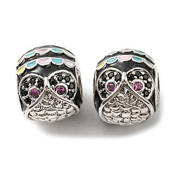 Реечное покрытие латунь микро паве кубический цирконий европейские бусины KK-M247-21P