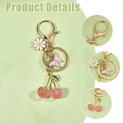 4 шт. 4 стиля подвесных украшений из вишневой смолы и сплава HJEW-CA0001-73