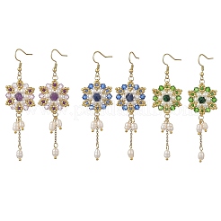 Boucles d'oreilles pendantes en acier inoxydable 304 avec perles de verre&nbsp;EJEW-MZ00808