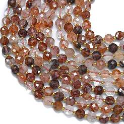 Натуральный красный гематоидный кварц / нити из железистого кварца G-K389-B01-01