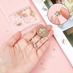 6 пара 2-х цветных латунных сережек-гвоздиков в форме травы KK-CN0001-91