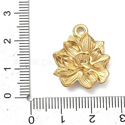 304ステンレスペンダント  花のチャーム  ゴールドカラー  23.5x19.5x3mm  穴：2mm&nbsp;LS-STAS-C168-02D-G