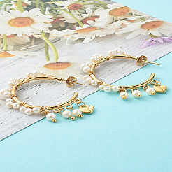 Серьги-гвоздики из стеклянных бусин&nbsp;X1-EJEW-TA00003