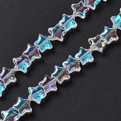 Прозрачные стеклянные бусины гальваническим пряди EGLA-E030-01J