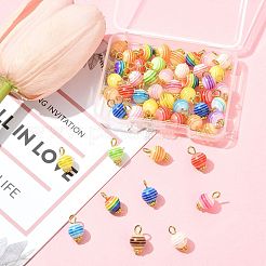 50 шт. подвески из прозрачной смолы в полоску&nbsp;PALLOY-FS00041-02