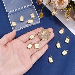 Ciondoli in ottone con micro pavé di zirconi trasparenti da 12 pezzo&nbsp;ZIRC-BC0001-34G-RS