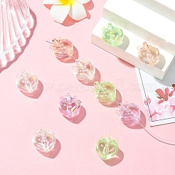 10шт УФ-покрытие прозрачные радужные переливающиеся акриловые бусины&nbsp;OACR-YW0003-59