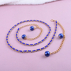 Сплав и пластик круглые бусины кисточки цепи для талии живота для женщин FS-WG5D547-02