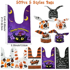50 шт. 5 пластиковых пакета для конфет на Хэллоуин в форме кролика ABAG-FS0001-08A