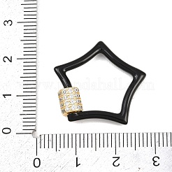 Sternförmige Messing-Schraubkarabiner mit Mikropavé-Fassung aus klarem Zirkonia&nbsp;KK-B167-01C-04G