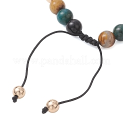 Браслеты из плетеного бисера с натуральными и синтетическими бусинами из смешанных драгоценных камней для женщин и мужчин&nbsp;BJEW-JB13425-01