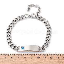 201 браслет из кубинской цепочки из нержавеющей стали BJEW-B078-162P