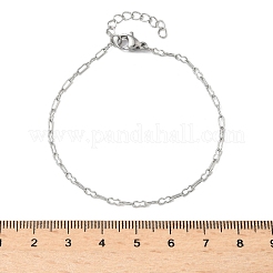 304 нержавеющая сталь скрепки цепи браслеты для женщин BJEW-U043-01P