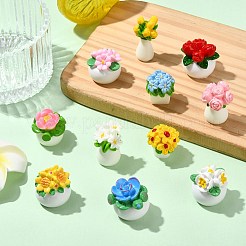 22 шт. 11 стиля цветочных украшений из смолы&nbsp;DJEW-CJ0001-24