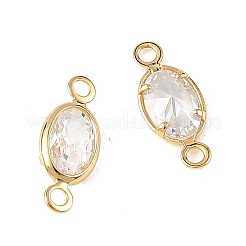 Ciondoli a connettore ovali in ottone con pavé di zirconi cubici Shegrace&nbsp;XGRQ2O560-439A-G