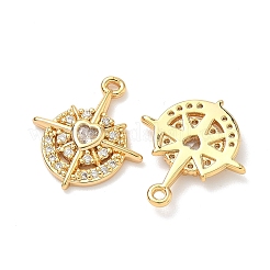 Pendentifs avec zircon cubiques à micro-pavés en laiton&nbsp;KK-A281-24G-01