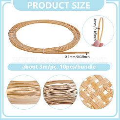 Плоские плетеные полоски из натурального бамбука&nbsp;DIY-WH0740-12C