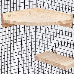 ペットのオウム 鳥かご 止まり木 木製スタンド プラットフォーム セキセイインコのおもちゃ  長方形と扇形  バリーウッド  4個/セット&nbsp;AJEW-GA0001-40