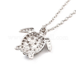 Ожерелье с подвеской в виде морских черепах с аквамарином и стразами для женщин&nbsp;LS-NJEW-I113-02G