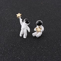 合金スタンドピアス  宇宙飛行士  ゴールドカラー  18~25mm&nbsp;EJEW-L197-06