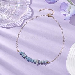 Collane con bavaglino con chip acquamarina naturale&nbsp;NJEW-JN04950-04