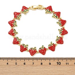 Браслеты из латуни с эмалированными звеньями и микропаве из кубического циркония BJEW-Z126-02G