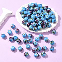 Perles de porcelaine à la main imprimés&nbsp;PORC-R134-01