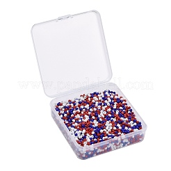 300 г 6500 шт. 3 цвета стеклянный бисер на день независимости SEED-LS0001-01