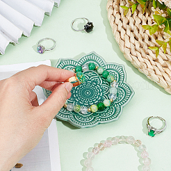 1 шт. фарфоровая тарелка для украшений в форме цветка мандалы DJEW-SC0001-08