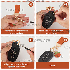 2шт. брелок-подвеска из сплава искусственной кожи AJEW-SP0002-36