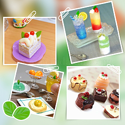 300 шт. пластиковые имитации листьев мяты KY-OC0001-34