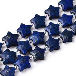 Окрашенные нити бусин из натурального лазурита G-T138-190