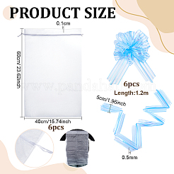 6 Stück rechteckige Organza-Verpackungsbeutel mit Kordelzug&nbsp;ABAG-PH0001-81B