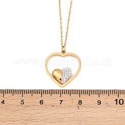 Женские кулоны в форме сердца из нержавеющей стали 304 с полимерной глиной&nbsp;NJEW-A064-03G