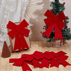 6 décoration de Noël en PVC avec gros nœud papillon&nbsp;AJEW-PH0007-38