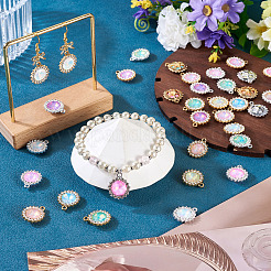 40 шт. 2-цветный сплав с УФ-покрытием и разноцветными стеклянными стразами&nbsp;FIND-PJ0001-40