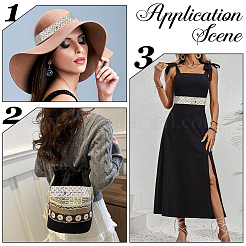 Полиэстер с кружевной отделкой в виде пайеток&nbsp;OCOR-WH20073-01C