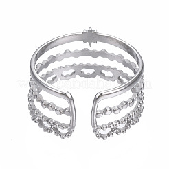 Bague manchette ouverte en acier inoxydable 304 anti-ternissement&nbsp;RJEW-T023-94P