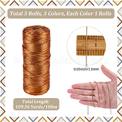3 рулон полиэстеровых шнуров 3 цветов&nbsp;OCOR-CP0001-25A