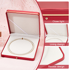 Подарочная коробка для хранения одного ожерелья из искусственной кожи AJEW-WH0475-08A