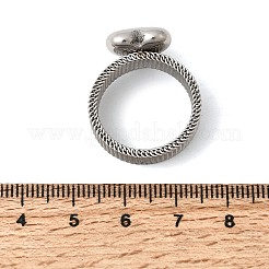 女性用304ステンレススチール指輪  ハート  ステンレス鋼色  13x12.5mm  内径：18.2mm&nbsp;RJEW-K258-11P