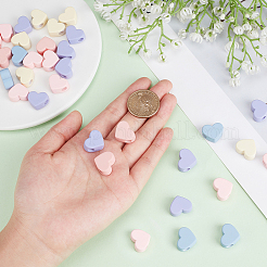 80 шт. 5-х цветные прорезиненные непрозрачные акриловые бусины MACR-CA0001-30