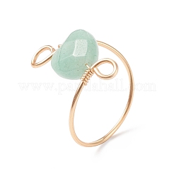 Anello da dito con perline a cuore in pietra preziosa&nbsp;RJEW-JR00513