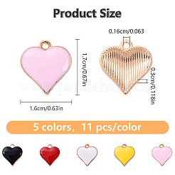 55шт 5 цвета сплава эмалевые подвески&nbsp;ENAM-YW0005-64