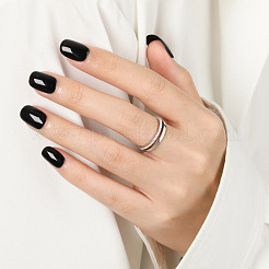 Простые кольца из стерлингового серебра 925 пробы с микропаве из прозрачных кубических цирконий WG5B003-03