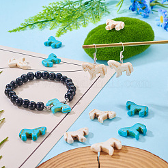 20 pièce de perles de cheval synthétiques teintées en turquoise&nbsp;G-TA0003-18B
