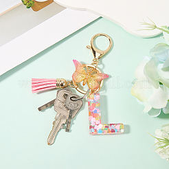 Брелок с кисточкой из цинкового сплава KEYC-WH20004-12B