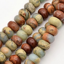 Rondelle Synthetic Aqua Terra Jasper Beads Strands, Dyed, 6x3mm, Hole: 1mm, about 104pcs/strand, 15.1 inch